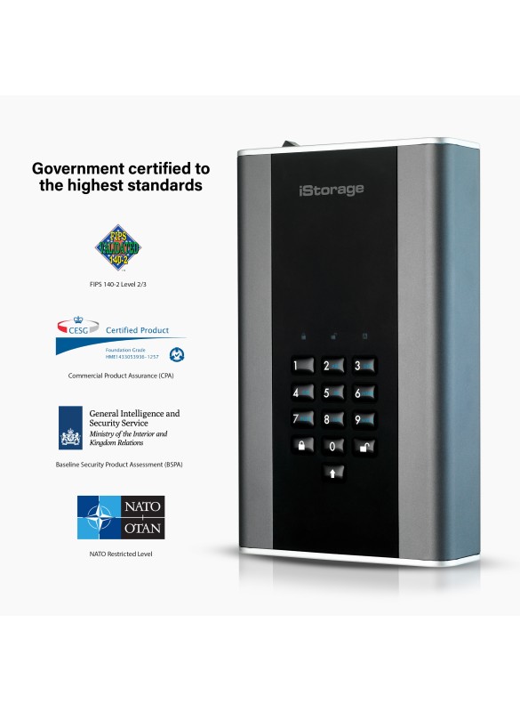 diskAshur DT² 256 bit Festplatte (1 TB bis 30 TB) - Classified - Graphite