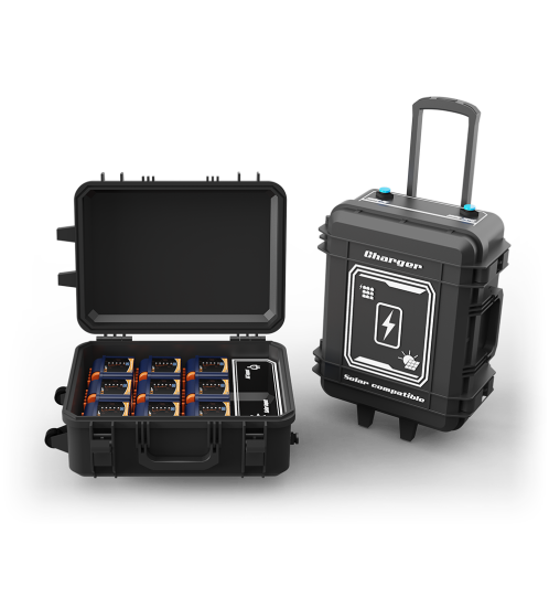 Mobiles Mehrfachladegerät für 9 Akkus